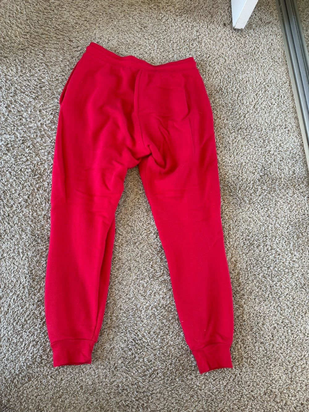 Red Jogger Sweatpants with Drawstring - Picture 3 of 3